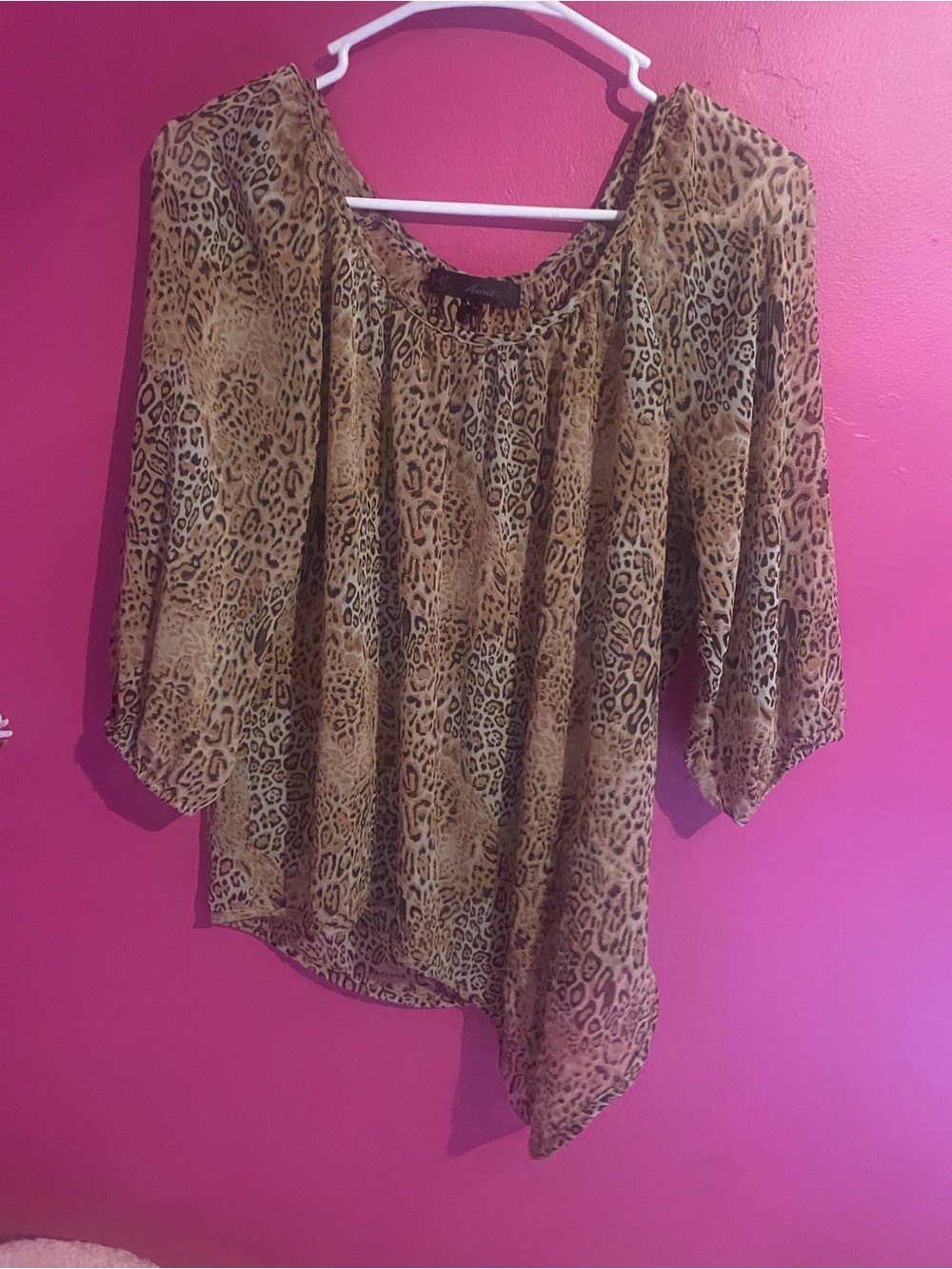 Women’s HeartSoul Sheer Leopard-Print Blouse